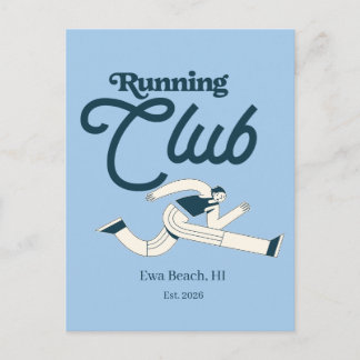 Carte Postale Club de course graphique personnalisé bleu marine 