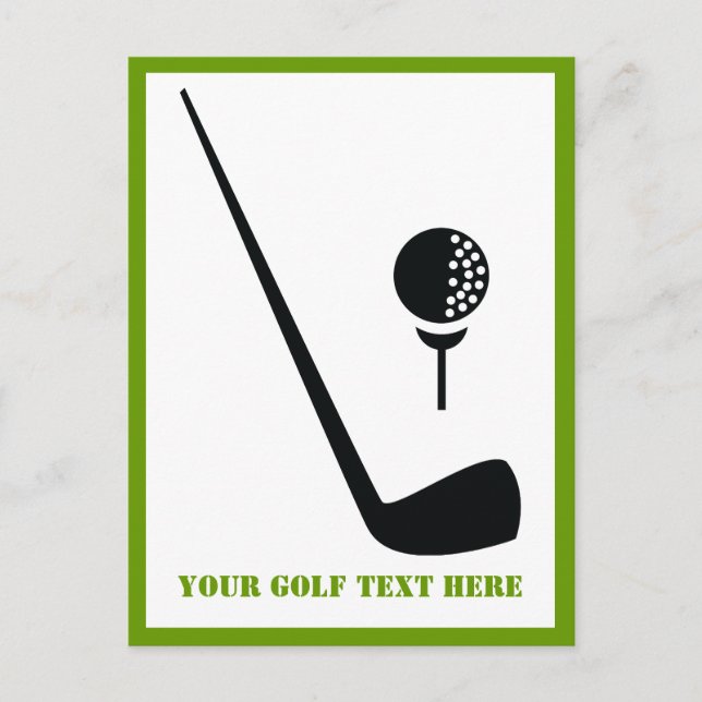 Carte Postale Club de golf et balle noir coutume verticale (Devant)