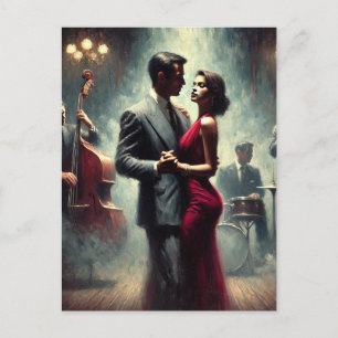 Carte Postale Club de Jazz en couple vintage