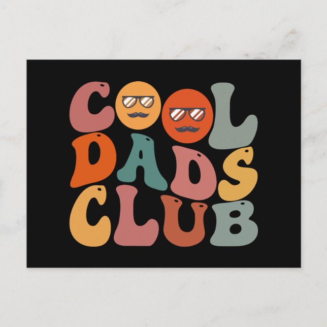 Carte Postale Club des papas cool Papa Fête des pères Rétro Groo (Devant)
