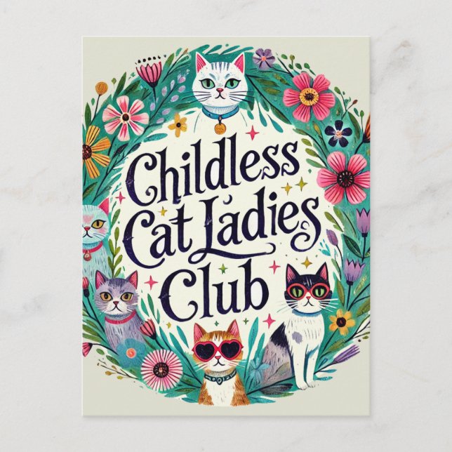 Carte Postale Club féminin sans chats (Devant)