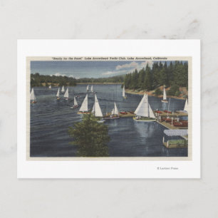 Carte Postale Club nautique, Course en Voilier