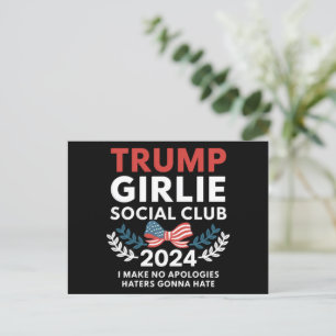 Carte Postale Club Social Coquette Trump Fille Ruban Élection