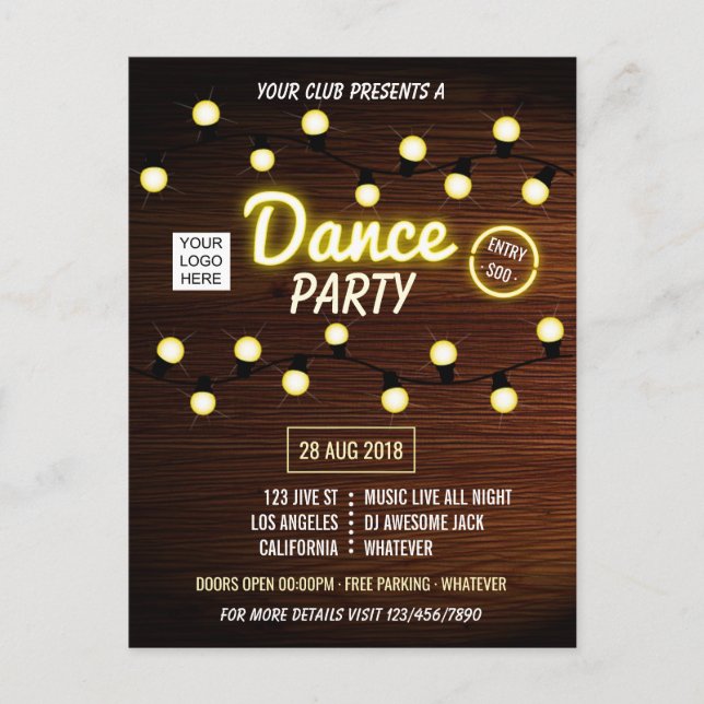 Carte Postale Club Summer Music Festival Dance Party (Devant)