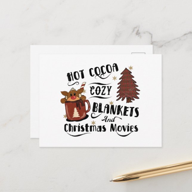 Carte Postale Coca Chaud Couvertures Cosy Et Films De Noël Migno (Devant/Arrière en situation)