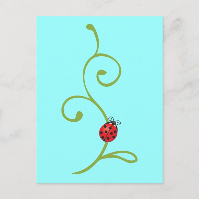Carte Postale Coccinelle sur la vigne (Devant)
