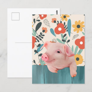 Carte Postale Cochon de bébé convivial Bébé mignon animal