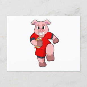 Carte Postale Cochon de football