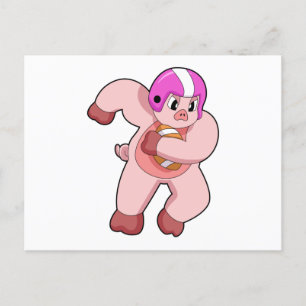 Carte Postale Cochon de football