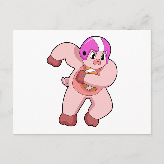 Carte Postale Cochon de football (Devant)