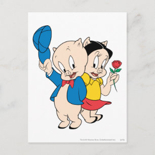Carte Postale Cochon de porc et Petunia
