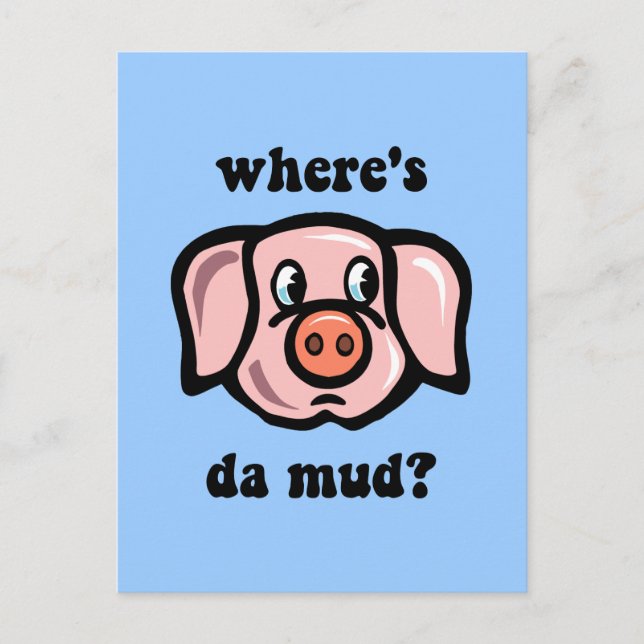 Carte Postale Cochon drôle (Devant)