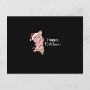 Carte Postale Cochon Joyeux Noël Animaux Cochons