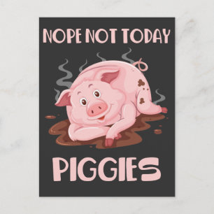 Carte Postale Cochon mignon et lazy Funny Cochon Sleeping Farm A