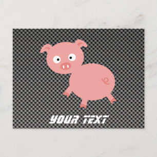 Carte Postale Cochon mou ; Fibres carbone Faux