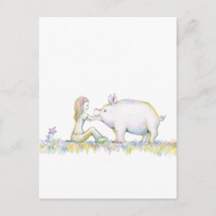 Carte Postale Cochon précieux