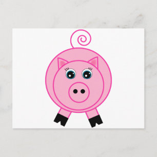 Carte Postale Cochon rose