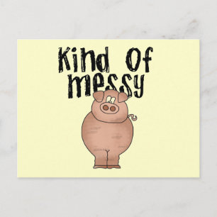Carte Postale Cochon type de TShirts et cadeaux Messy