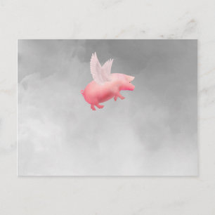 Carte Postale Cochon Volant