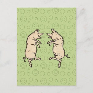 Carte Postale Cochons Danseurs Antiques : Danse Fantaisiste de P