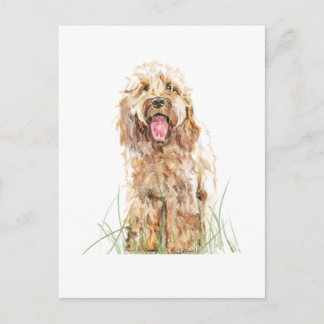 Carte Postale Cockapoo Dog Postcard – Watercolor Pet Art