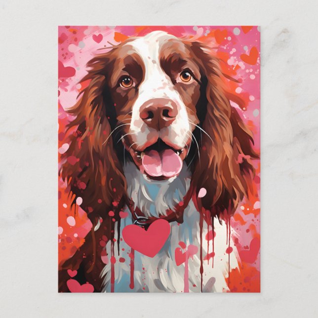 Carte Postale Cocker Spaniel la Saint-Valentin (Devant)