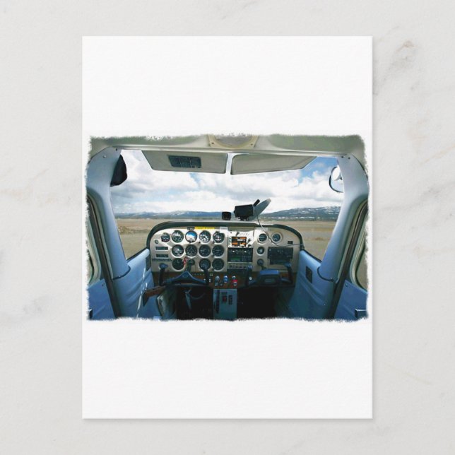 Carte Postale Cockpit avion (Devant)