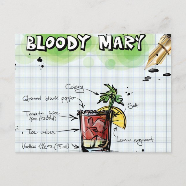 Carte Postale Cocktail Bloody Mary (Devant)