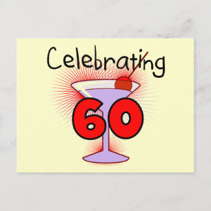 Carte Postale Cocktail célébrant 60 t-shirts et cadeaux