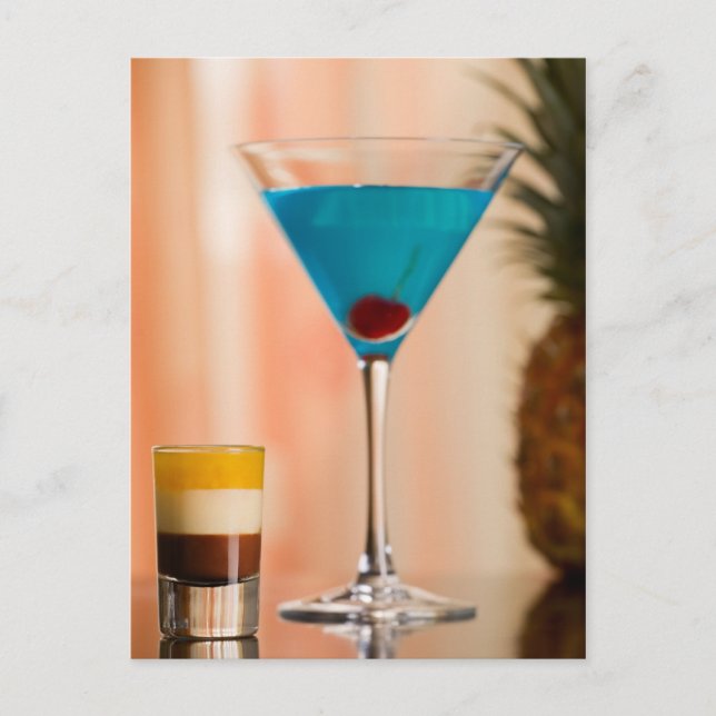 Carte Postale Cocktail Curacao (Devant)