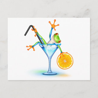 Carte Postale Cocktail Frog