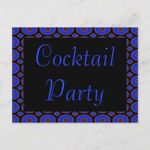 Carte Postale cocktail invitation fleur bleue