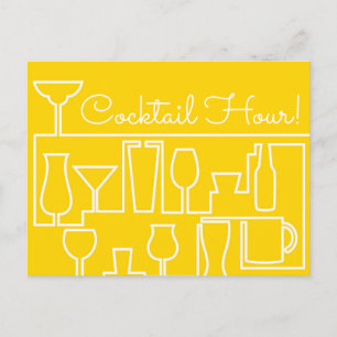 Carte Postale Cocktail jaune