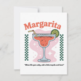 Carte Postale Cocktail Margarita Drôle La Vie Devient Salée