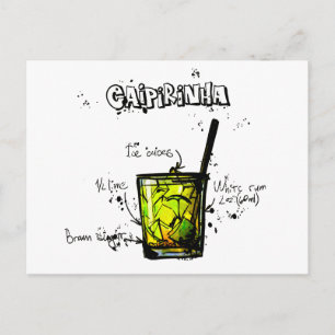 Carte Postale Cocktail Recipe Caipirinia