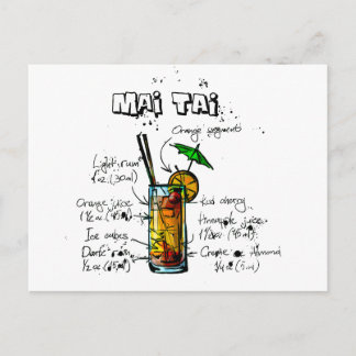 Carte Postale Cocktail Recipe mai Tai