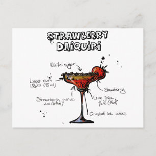 Carte Postale CocktailRecette de fraise Daiquiri