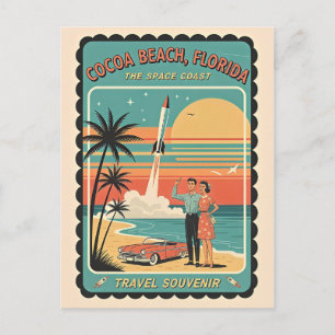 Carte Postale Cocoa Beach FL – Space Coast Retro années 50