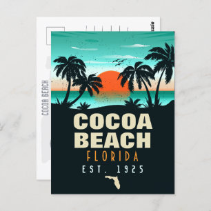 Carte Postale Cocoa Beach Floride Retro Sunset Souvenirs 60s