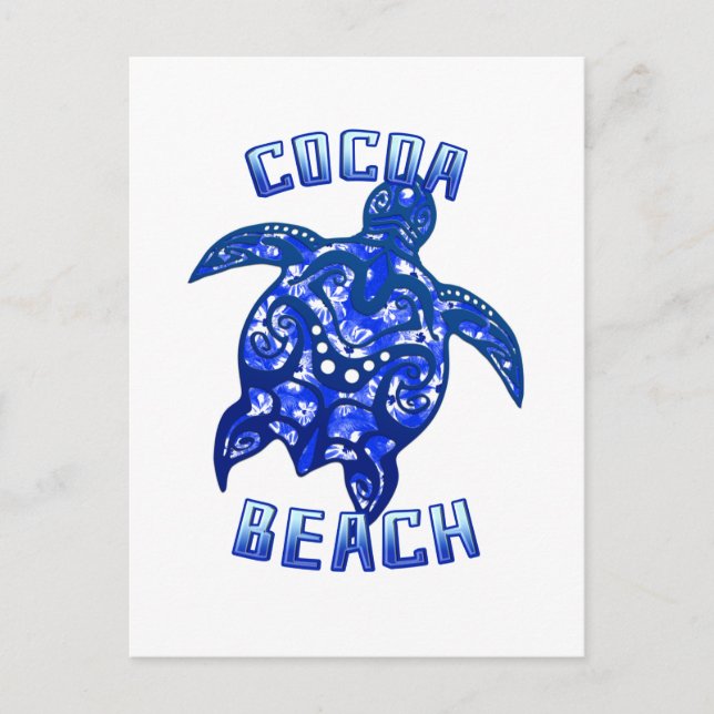 Carte Postale Cocoa Beach Floride Vacances Tribal Tortue (Devant)