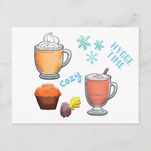 Carte Postale Cocoa Café Cosy Hygtime hiver Temps