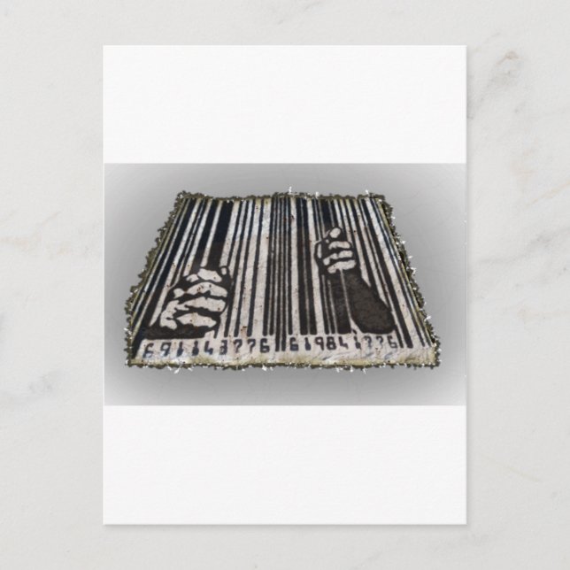CARTE POSTALE CODE BARRE DE PRISON (Devant)