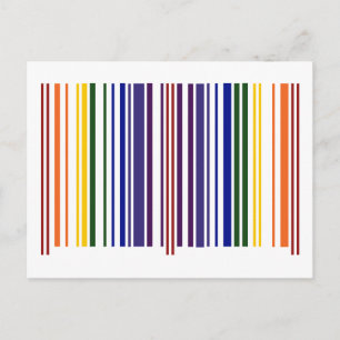 Carte Postale Code barre double arc-en-ciel