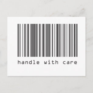 Carte Postale Code barre - Handle avec soin