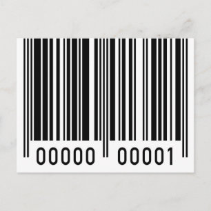 Carte postale Code-barres noir