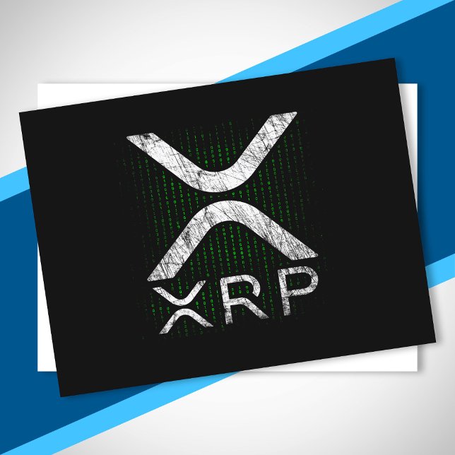 Carte Postale Code binaire crypto-monnaie cache XRP Hodlers Cryp (Créateur téléchargé)