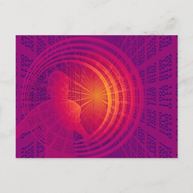 Carte Postale Code binaire sur le thème de la technologie (Devant)