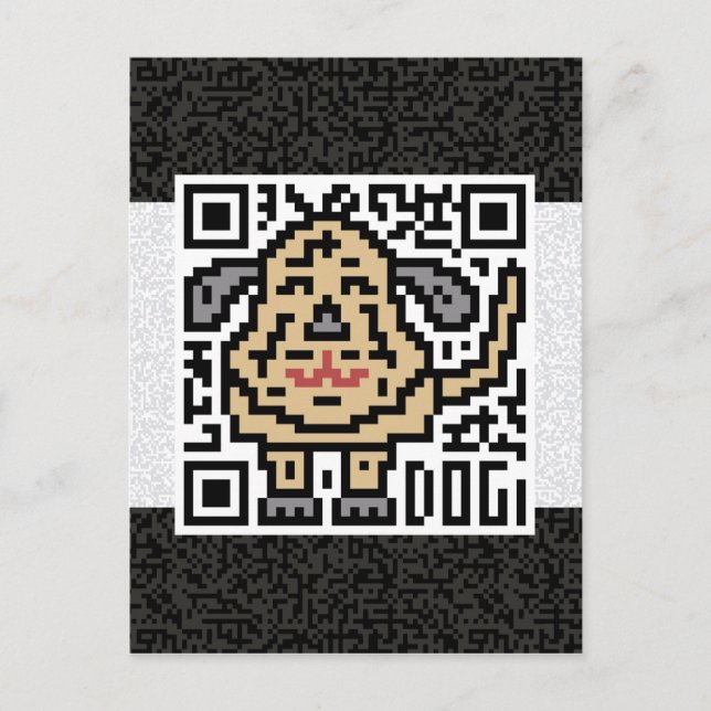 Carte Postale Code de QR le chien (Devant)
