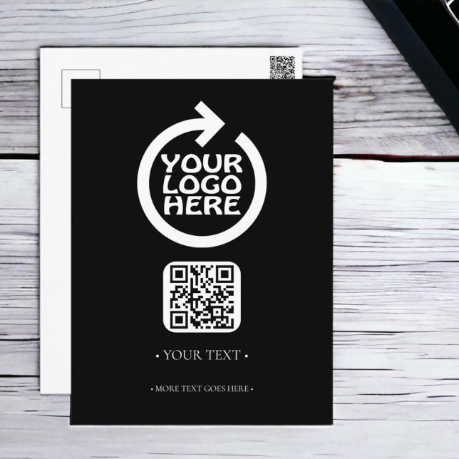 Carte Postale Code et logo QR de votre entreprise (Your Business QR Code and Logo Postcards from Ricaso. )
