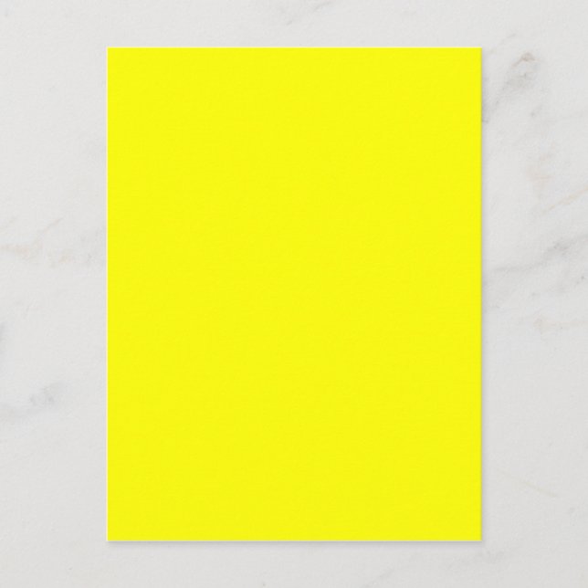 Carte Postale Code hexadécimal jaune néon FFFF01 (Devant)